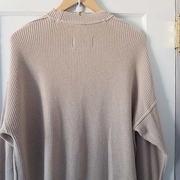 Pistola Daria Long Sleeve Crewneck   Distressed Pocket Cotton Sweater Cream Sz S - Picture 12 of 16